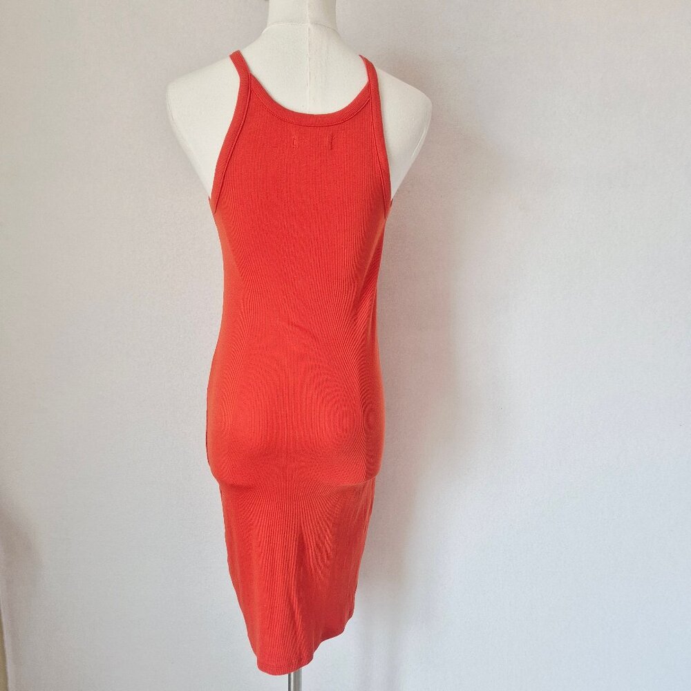 NWoT Madewell Supima Ribbed Knit Mini Tank Dress Stretchy Roasted Squash - Picture 8 of 14